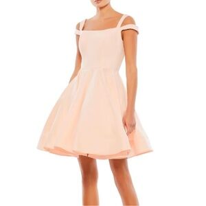 Elegant Peach Off-Shoulder Dress